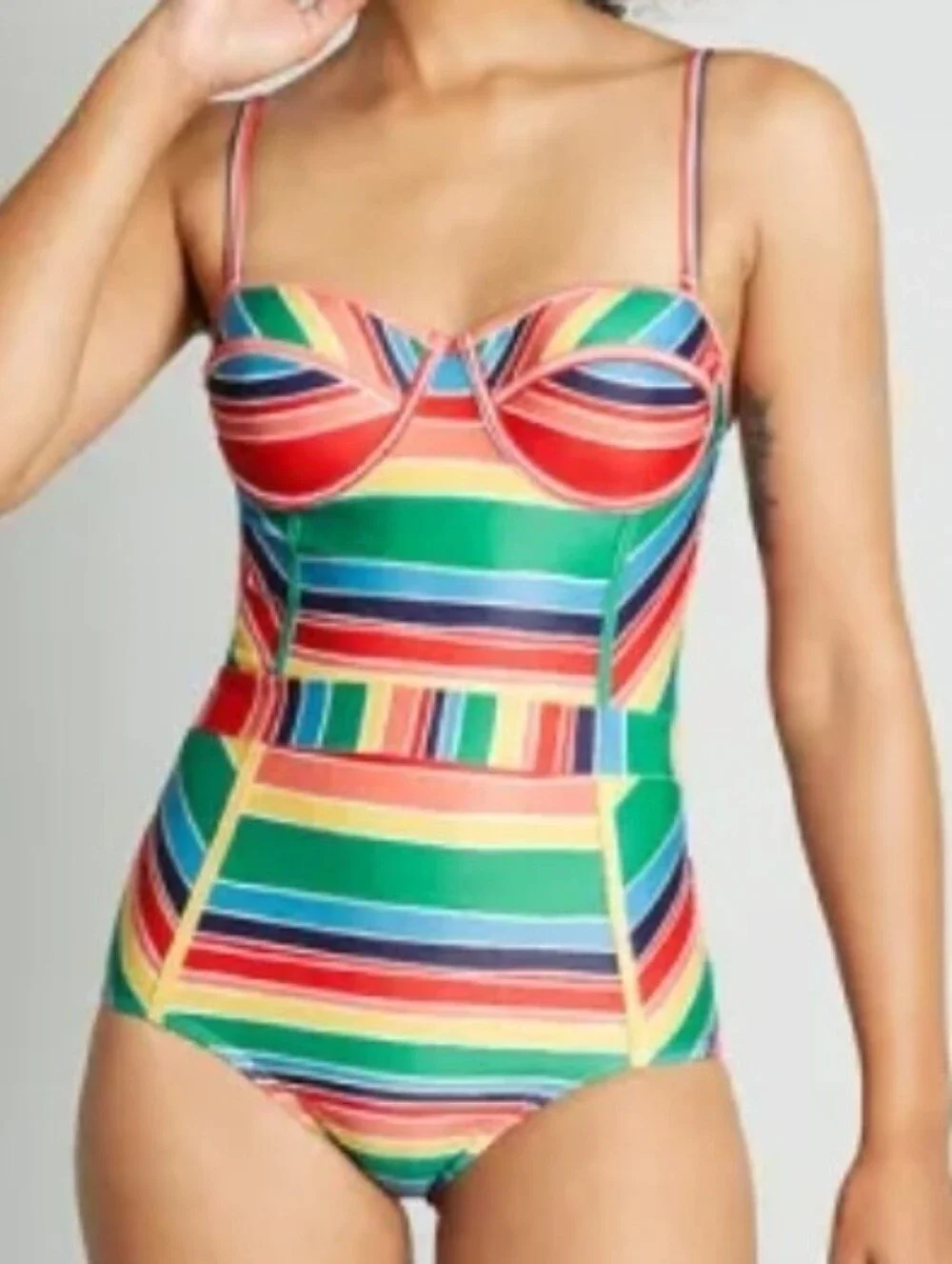 Modcloth The Pippa One-Piece Swimsuit size XL rainbow